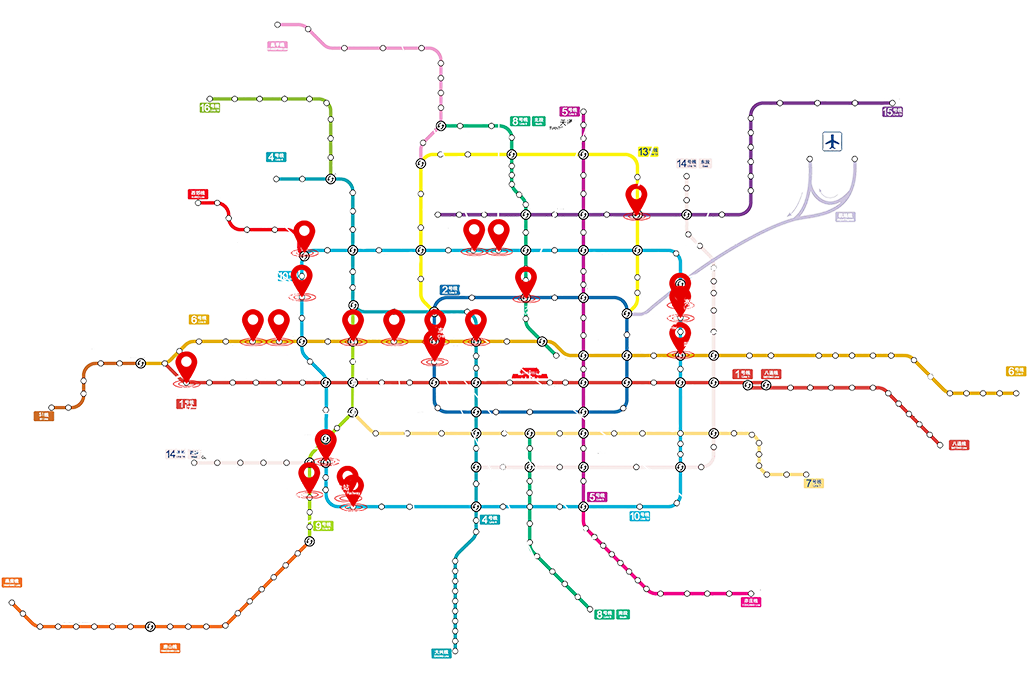 愛尚大學(xué)旗下店面分布圖